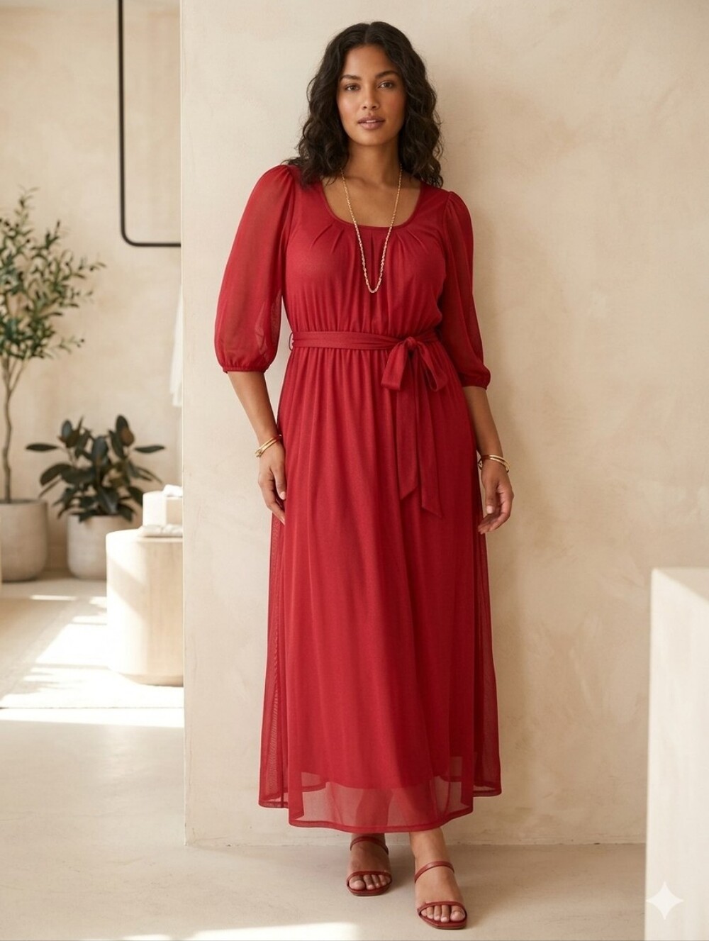 SUE BRETT WOMENS DRESS SIZE 12 IN A BEAUTIFUL BURGUNDY with belt